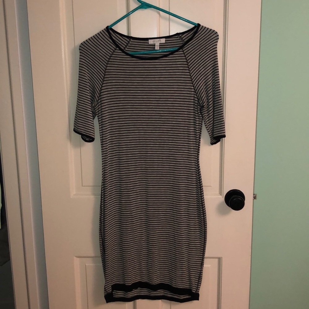Delia’s Grey and Black Striped Dress